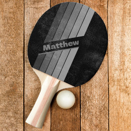Raquete De Ping Pong Arco-íris Gradiente Escuro Angustiado Cinza com No