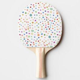 Raquete De Ping Pong Arco-Íris Pontos de Confetti Pino Pino de Aquarela