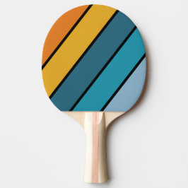 Raquete De Ping Pong Arco-íris Preto Listras Grossas