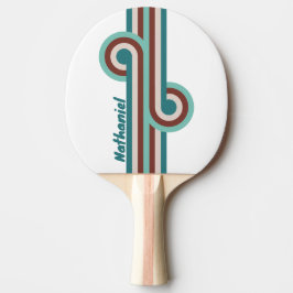 Raquete De Ping Pong Arco-íris Vintage Mint com Nome