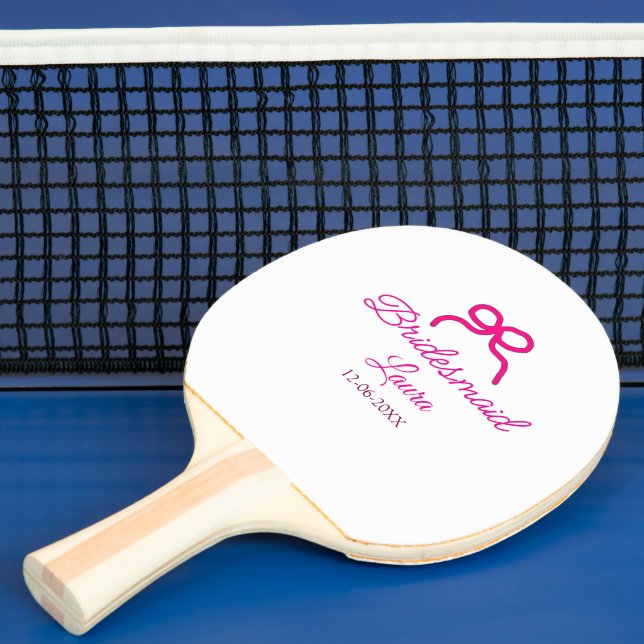 Raquete De Ping Pong Arco PINK nome mínimo bridesmaid ano de presente (Insitu)