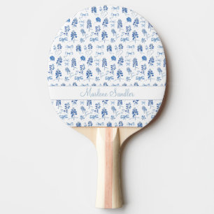Raquete De Ping Pong Arcos Azuis, Flores De Bluebonnets, , Damas, Coque