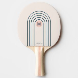 Raquete De Ping Pong Arcos de Linhas Geométricas de Abstrato de Pastel