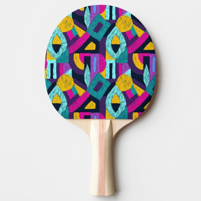 Raquete De Ping Pong Arcos retrorreflectores: pop geométrica. (Frente)