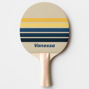 Raquete De Ping Pong Areia de Praia Vintage ao Longo da Faixa com Nome