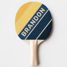 Raquete De Ping Pong Areia de Praia Vintage com Listras Grossas e Nome