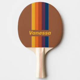 Raquete De Ping Pong Argila Seca ao Sol com Faixa Listrada com Nome