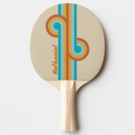 Raquete De Ping Pong Argola de Chuva de Cores no Deserto Vintage com No