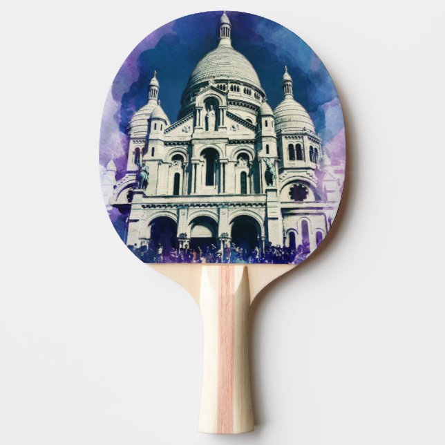 Raquete De Ping Pong Arquitetura Sacré-Coeur Montmartre Paris (Frente)