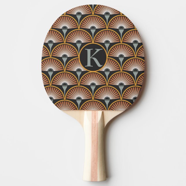 Raquete De Ping Pong Art Deco Jazz Age Sunset Jukebox (Frente)