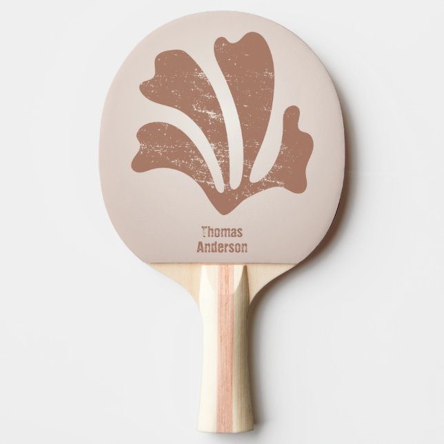 Raquete De Ping Pong Arte Abstrata Algas Marrons, Kelp (Frente)
