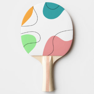 Raquete De Ping Pong Arte abstrata de bolhas de cores brilhantes minima