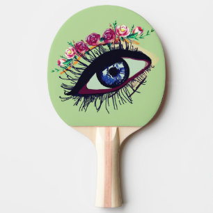 Raquete De Ping Pong Arte Azul, Flores Ping Pong Paddle