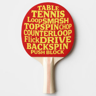 Raquete De Ping Pong Arte de Palavras de Tipografia Moderna Texto Ama