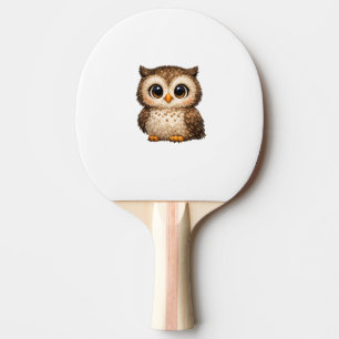 Raquete De Ping Pong Arte Digital Cartoon Olhos Grandes Coruja Fofa Mar