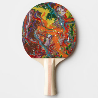 Raquete De Ping Pong Arte do Fluxo de Cores do Arco-Íris