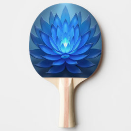 Raquete De Ping Pong Arte Espiritual Zen Azul Flor
