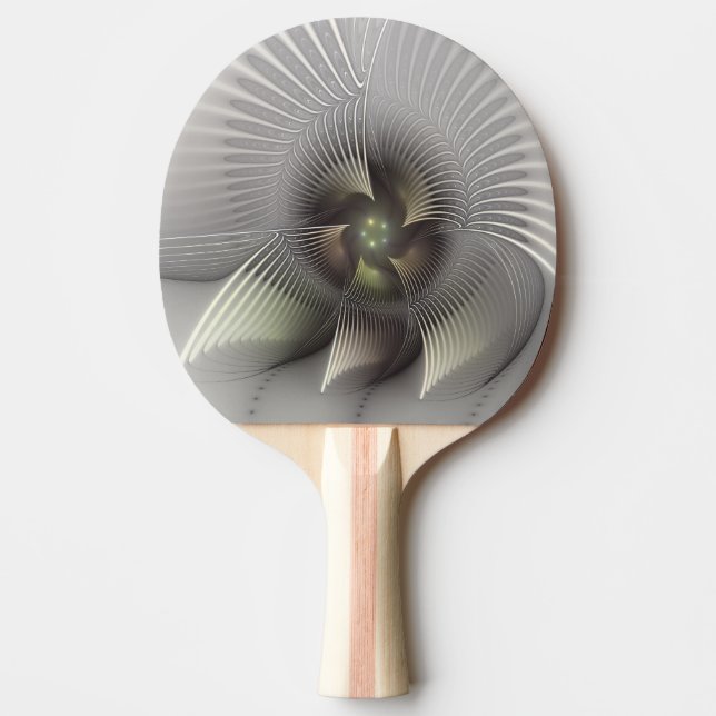 Raquete De Ping Pong Arte Fractal de Forma 3D Abstrata Moderna (Frente)