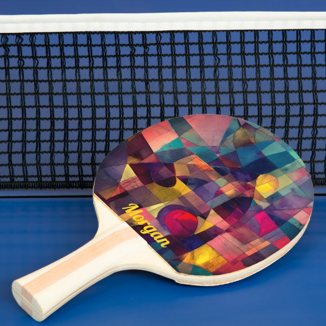 Raquete De Ping Pong Arte Geométrica de Abstrato Vivid Personalizada (Insitu)