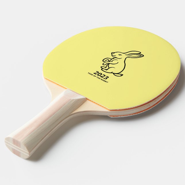 Raquete De Ping Pong arte linear de coelho de 2023 (Frente inclinada)