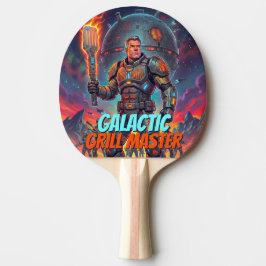 Raquete De Ping Pong Arte Pop Comic Retro de Churrasco Espacial Vintage