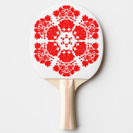 Raquete De Ping Pong Arte popular polonesa - padrão dos bordados florai