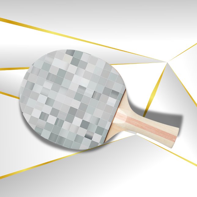 Raquete De Ping Pong Arte Silver Pixel | (Criador carregado)