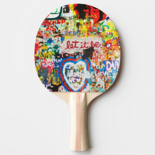 Raquete De Ping Pong Arte Urbana Colorida Funky Graffiti Amor Casa Cora