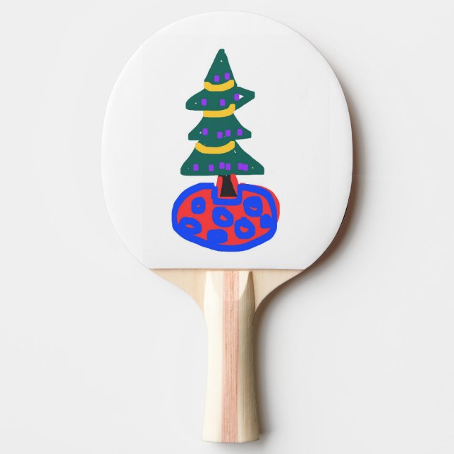 Raquete De Ping Pong Árvore de Natal Divertida (Frente)