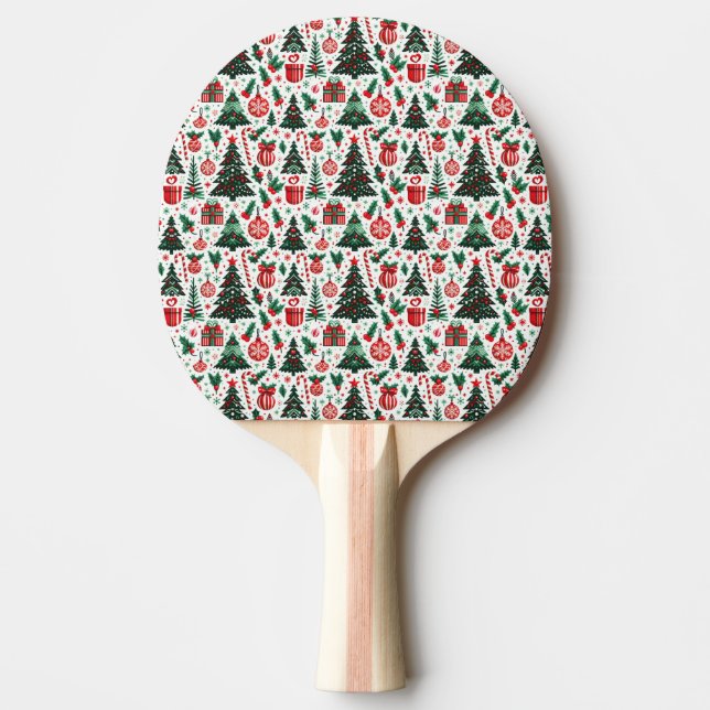 Raquete De Ping Pong Árvore de Natal, presentes, cana doce (Frente)