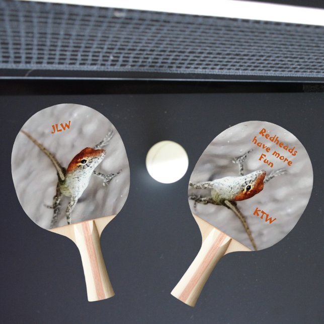 Raquete De Ping Pong As ruivas se divertem mais Anole Lizard (Criador carregado)