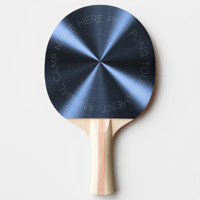 Raquete De Ping Pong Aspecto Radial Personalizado - Azul Escuro (Frente)