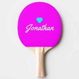 Raquete De Ping Pong Assinatura Coração BL Rosa Vintage Retro Elétrico