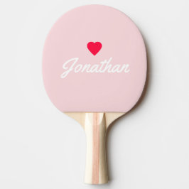 Raquete De Ping Pong Assinatura Coração Vintage Rosa Sussurro Meados do