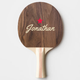 Raquete De Ping Pong Assinatura Estrela Vintage em Madeira de Noz
