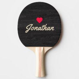 Raquete De Ping Pong Assinatura Vintage Coração de Madeira Escura Modes