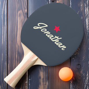 Raquete De Ping Pong Assinatura Vintage Star em Ardósia Escura
