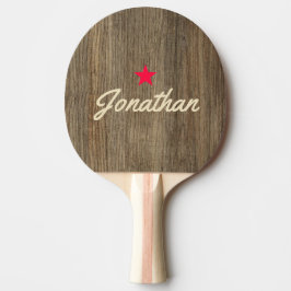Raquete De Ping Pong Assinatura Vintage Star em Madeira de Hickory