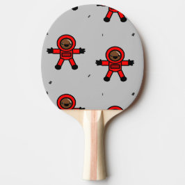 Raquete De Ping Pong Astronautas de terno vermelho em cinzas