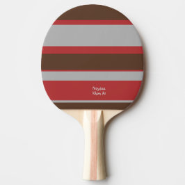 Raquete De Ping Pong Asymmetric Stripes Horizontal Lines Gray Red Brown