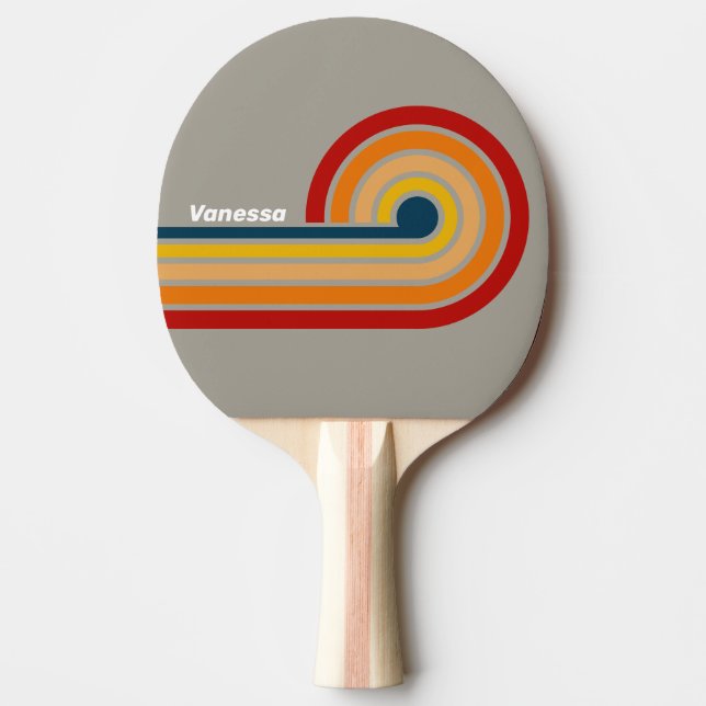 Raquete De Ping Pong Aurora Arcade Curl Stripes com Nome (Frente)