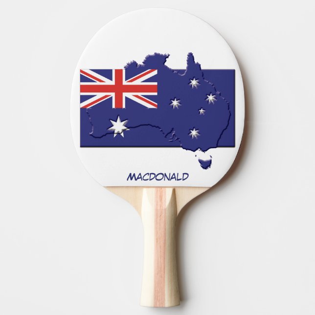 Raquete De Ping Pong AUSTRÁLIA FLAG & MAP Personalizado (Frente)