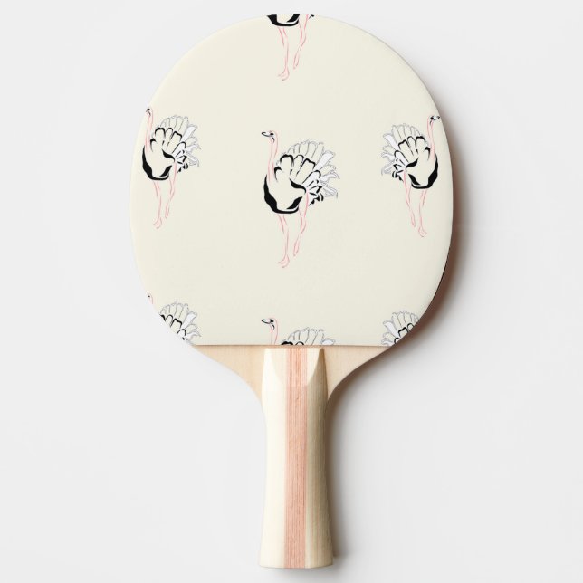 Raquete De Ping Pong ave avestruz em castanho (Frente)