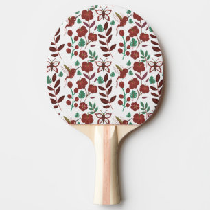 Raquete De Ping Pong Aves e borboletas, sem costura, de tipo floral