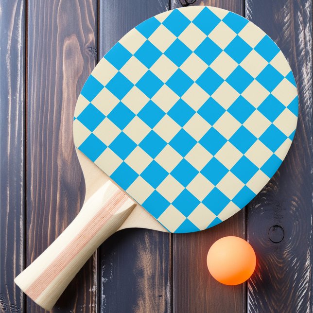 Raquete De Ping Pong Azul e Creme Xadrez (Criador carregado)