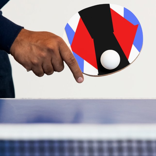 Raquete De Ping Pong Azul estético, vermelho, preto e branco, abstrato  (Insitu)