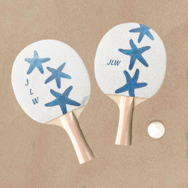 Raquete De Ping Pong Azul-estrela branco personalizado náutico