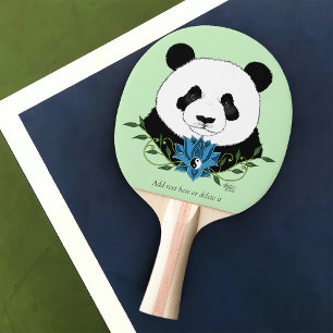 Raquete De Ping Pong Azul Flor de Lotus Panda Bear