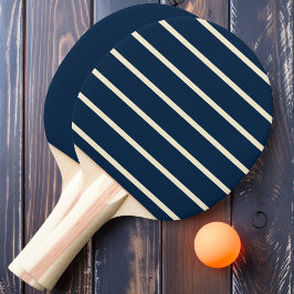 Raquete De Ping Pong Azul Marinho Listrado e Sólido