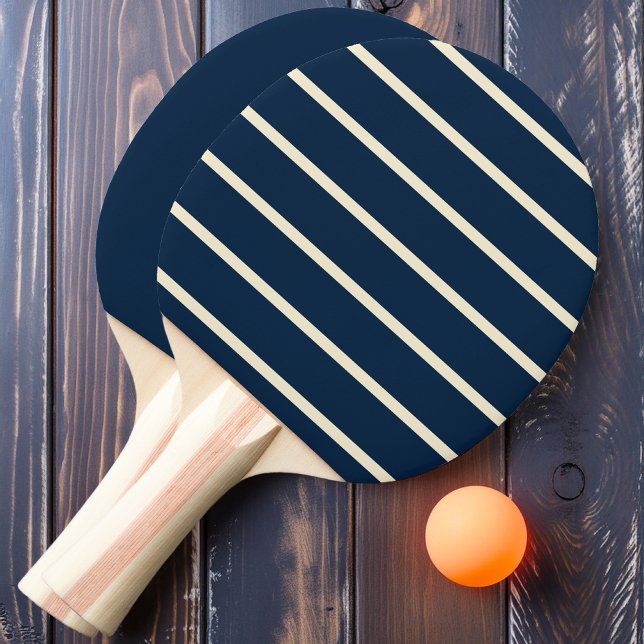 Raquete De Ping Pong Azul Marinho Listrado e Sólido (Criador carregado)